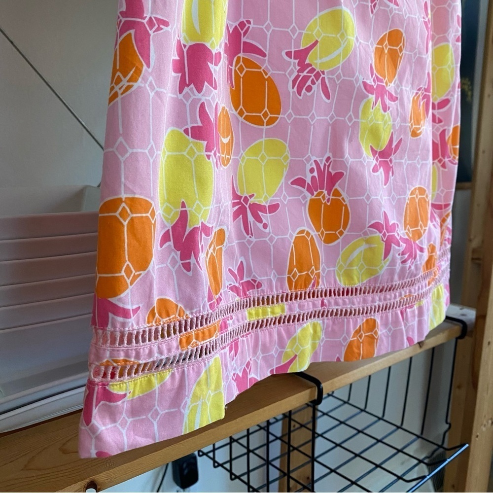 Lilly Pulitzer Vintage Pink Yellow Orange Pineapple Tile Print Mini Dress 0 - Picture 8 of 15